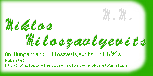 miklos miloszavlyevits business card